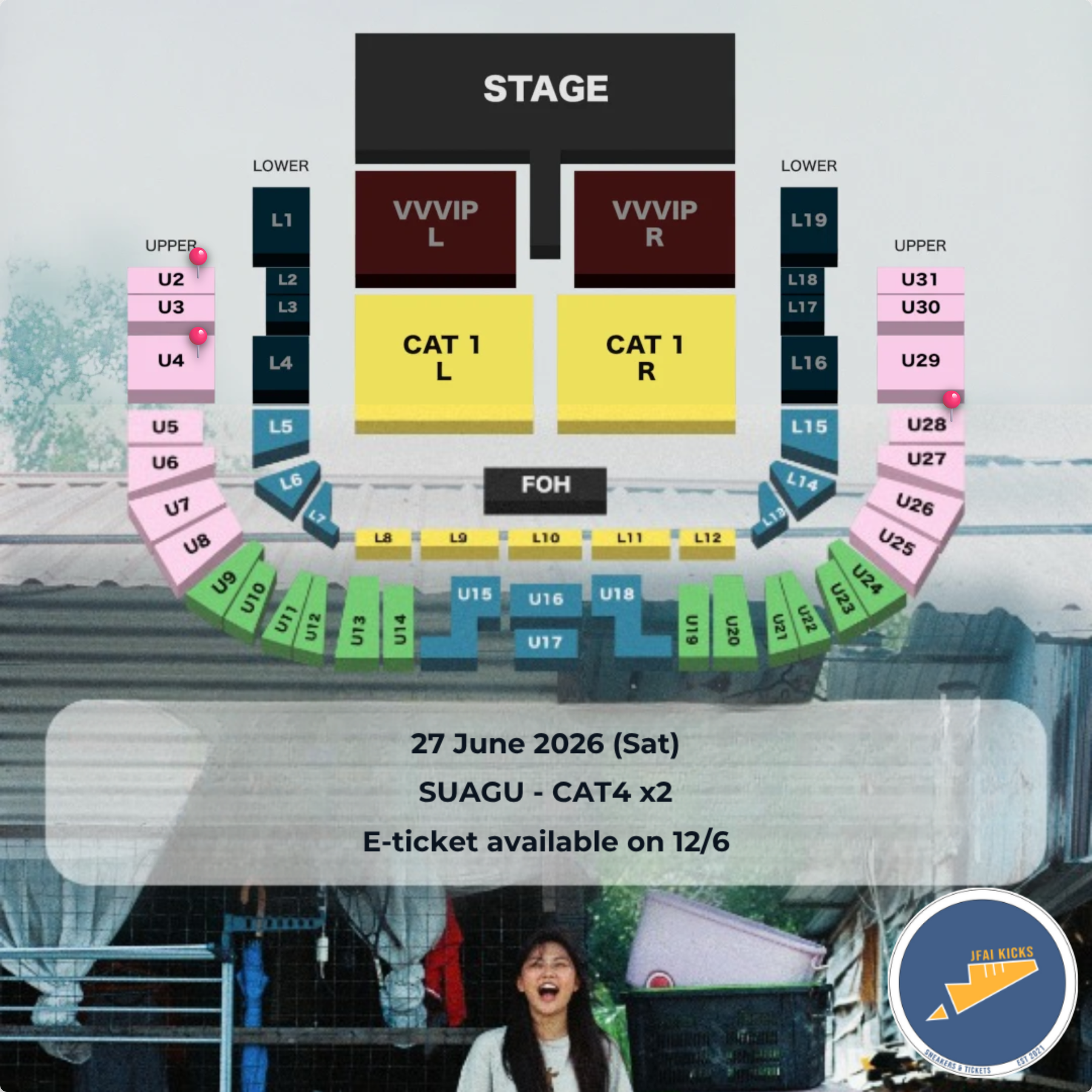 Dior 大穎 - 2026《KAMPUNG GIRL普通人》世界巡迴演唱會 | 檳城站 seat map